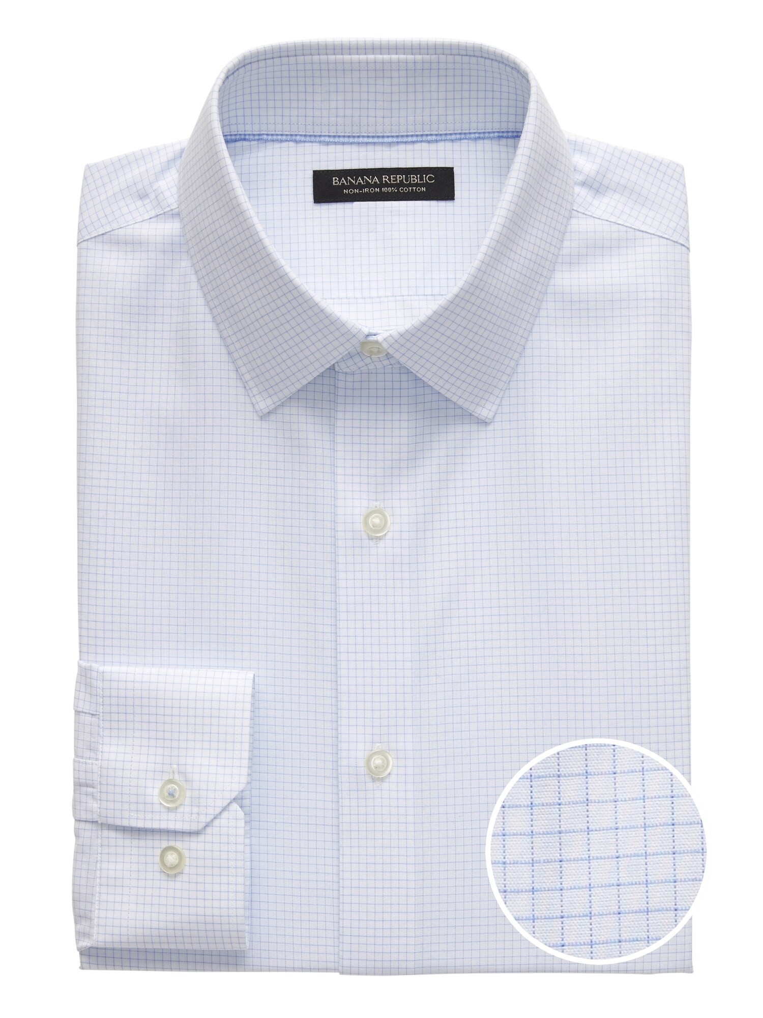 Grant Slim-Fit Non-Iron Grid Dress Shirt