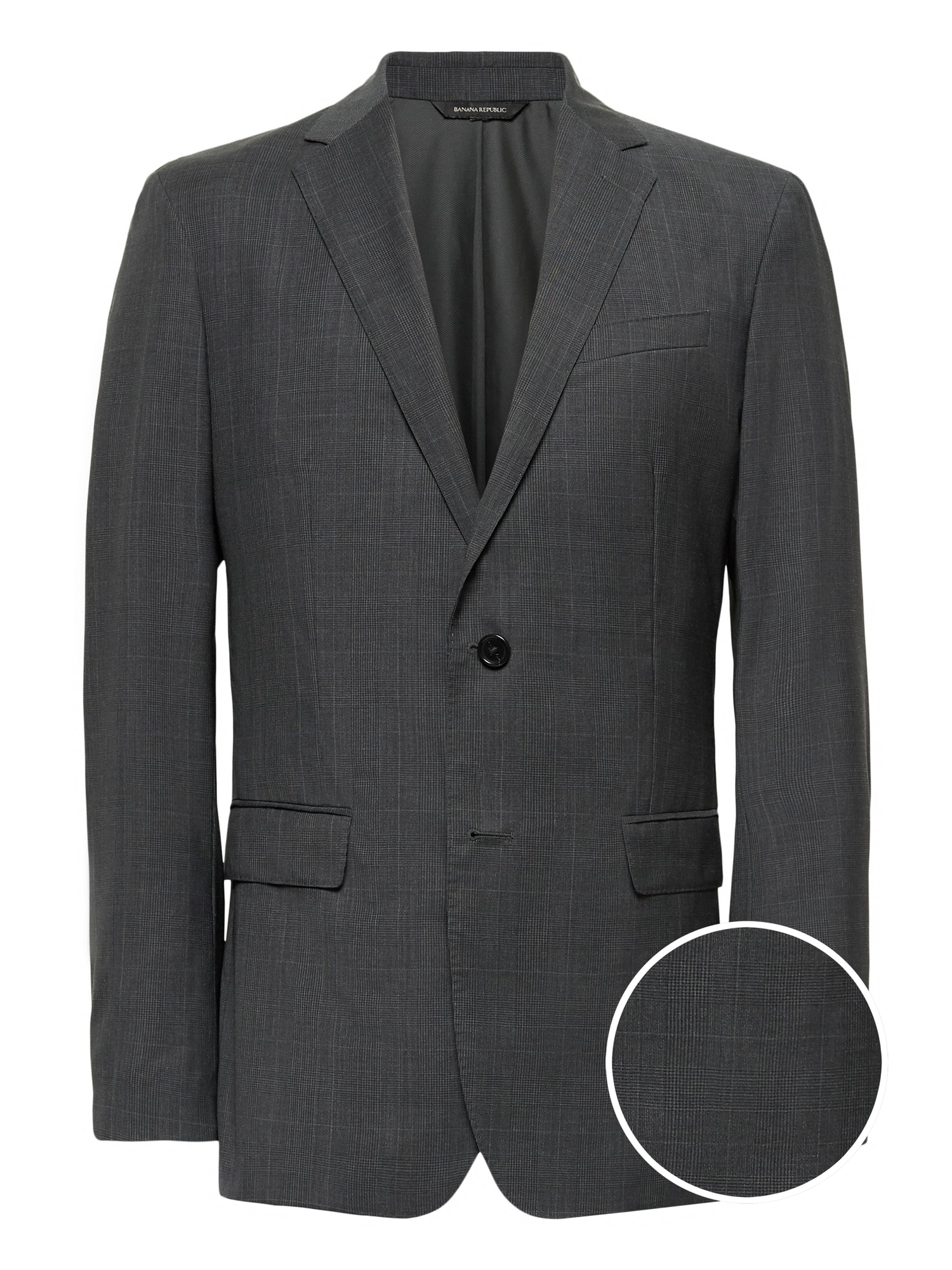 Slim Italian Wool Plaid Suit Jacket
