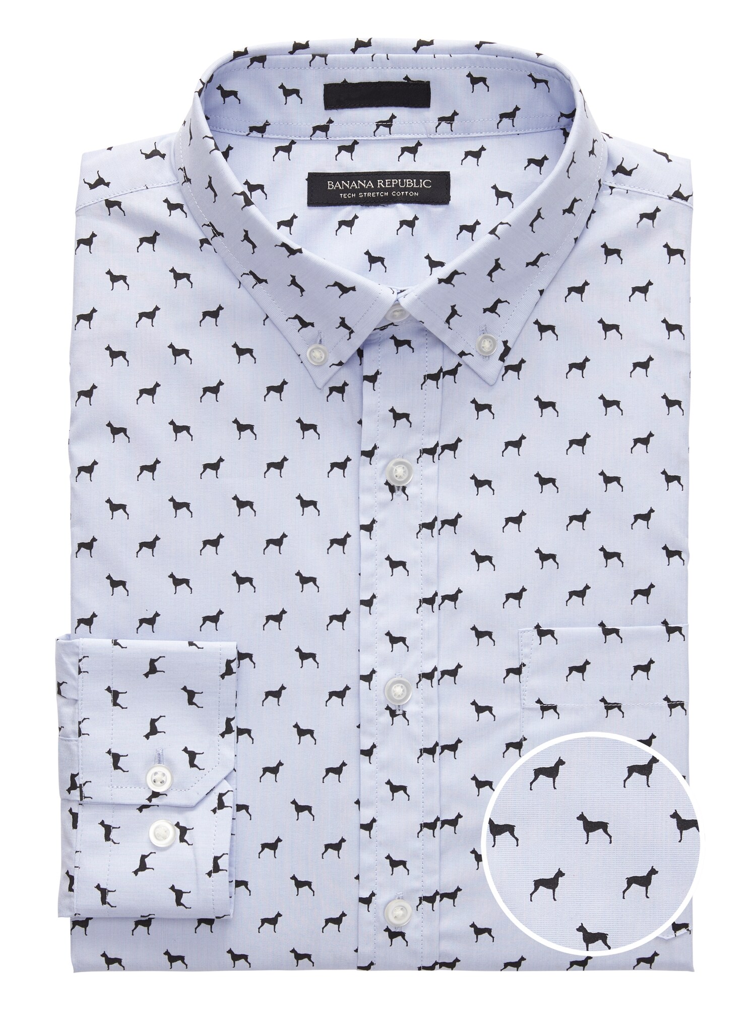 dog print button down shirt