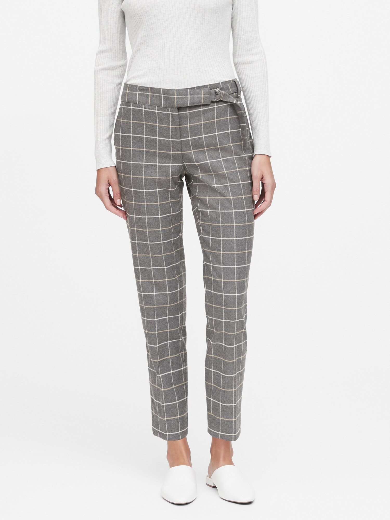 Pantalon à Carreaux Banana Republic Femme Taille 10 - Laine, Doublé, Longueur Cheville, Pour Le Bureau