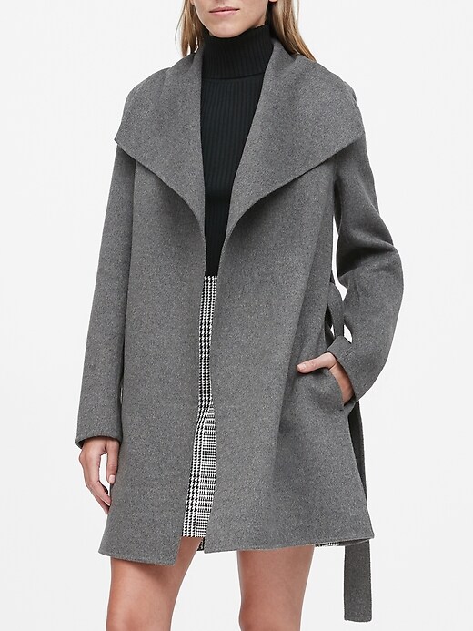 Petite wrap hot sale coat