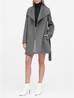 banana republic double face wrap coat
