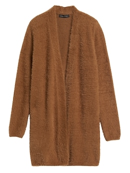 Paula Faux-Fur Long Cardigan Sweater