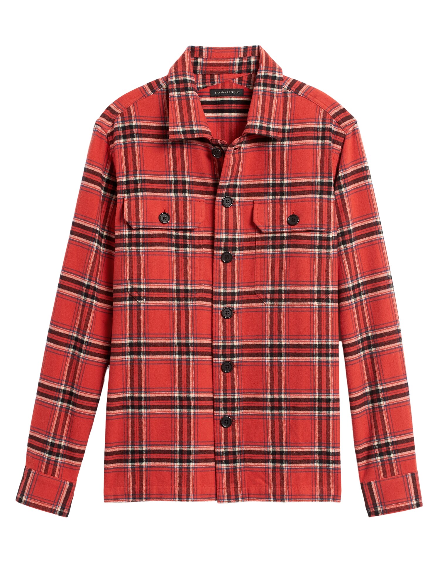 Slim fit flannel discount jacket