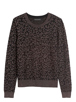 Metallic Leopard Sweater | Banana Republic