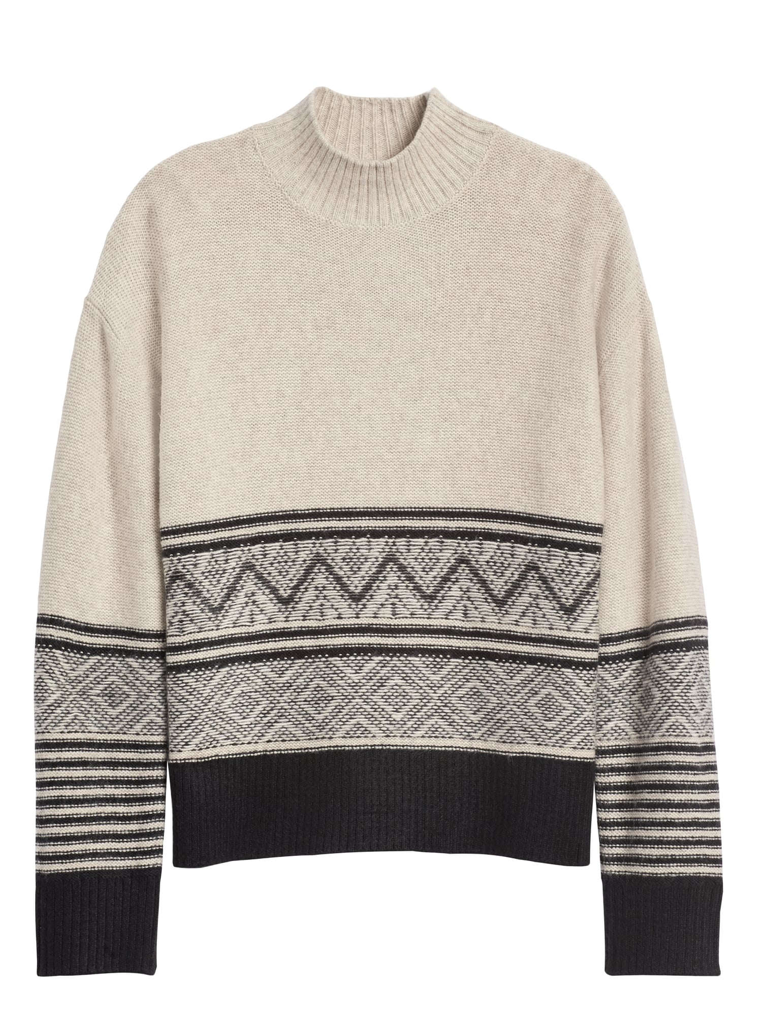 Petite Fair Isle Mock-Neck Sweater
