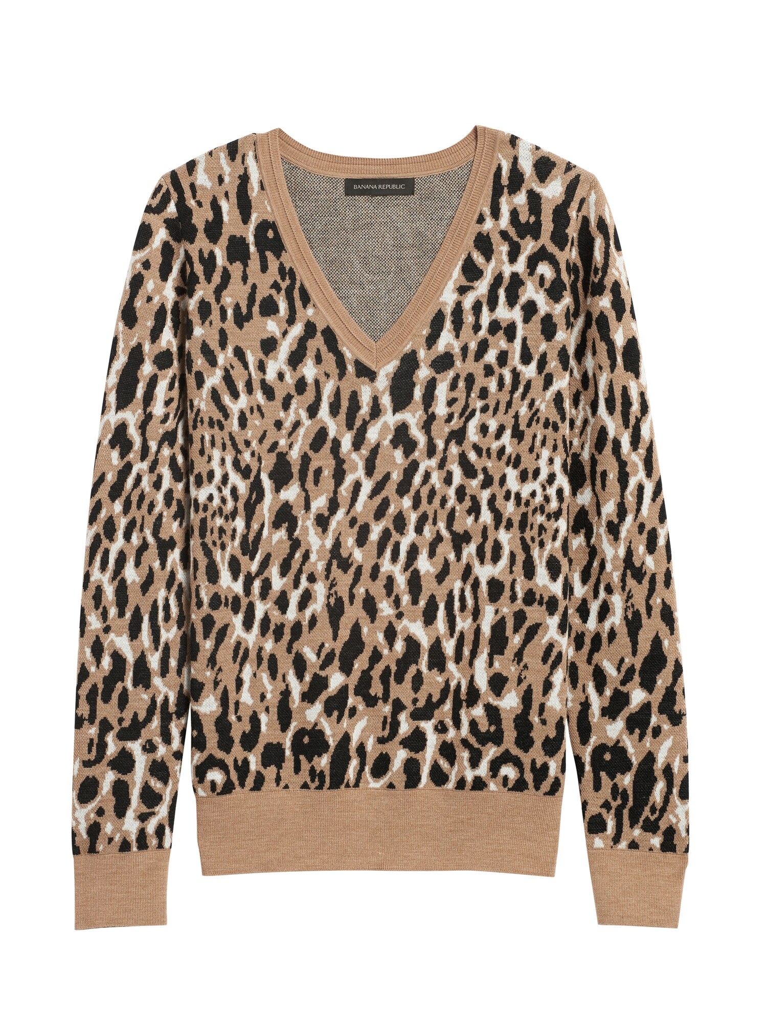 Leopard v neck on sale sweater