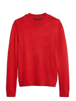 Cotton-Blend Crew-Neck Sweater | Banana Republic