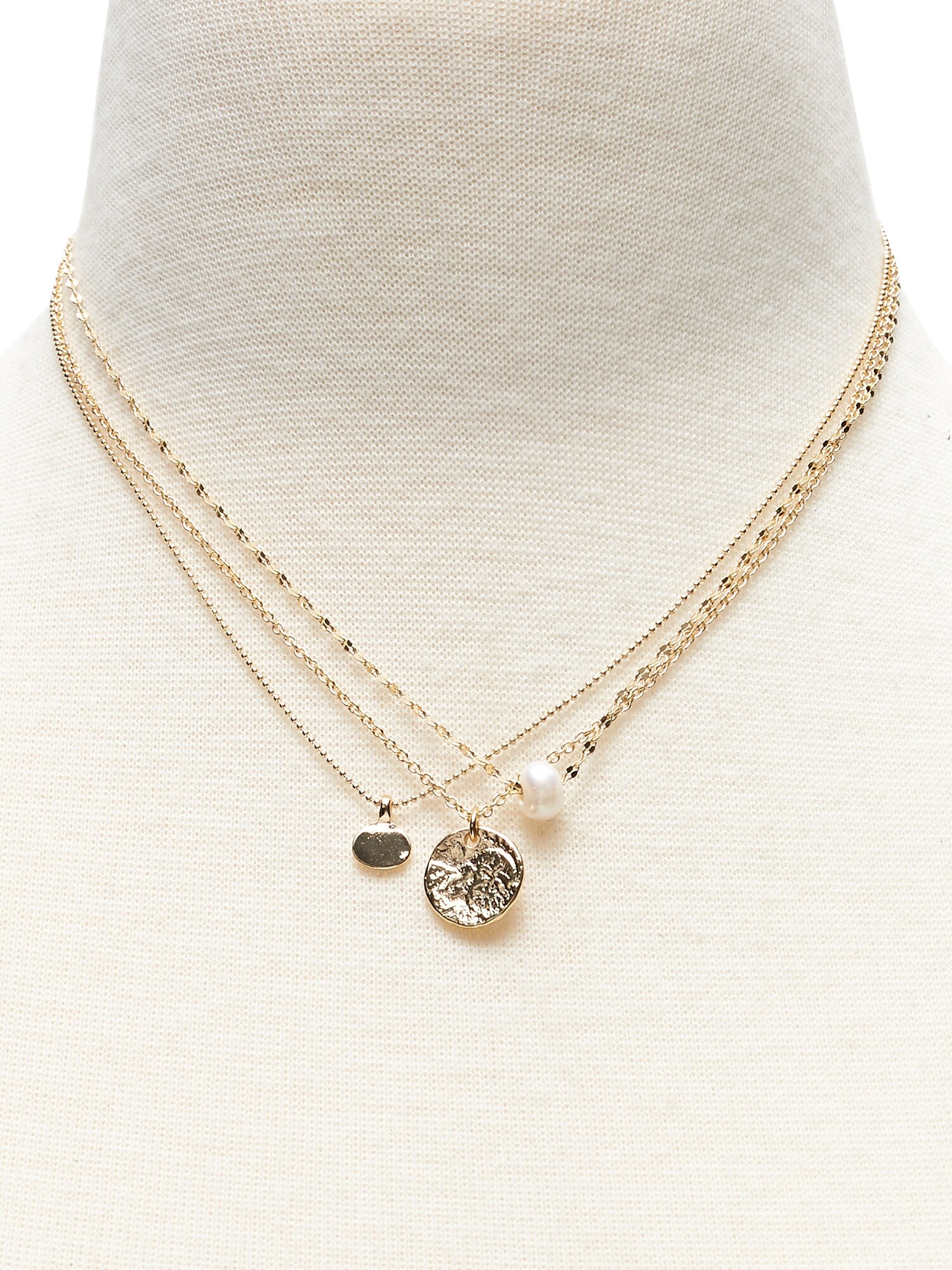Layered Coin & Pearl Necklace