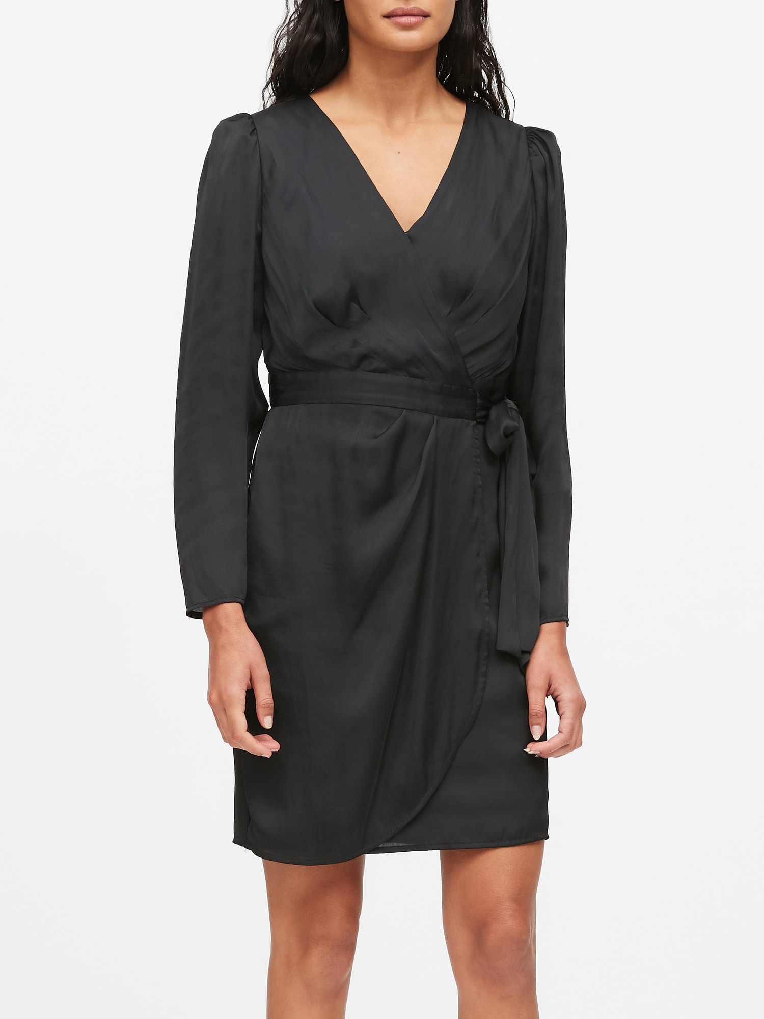 banana republic green wrap dress