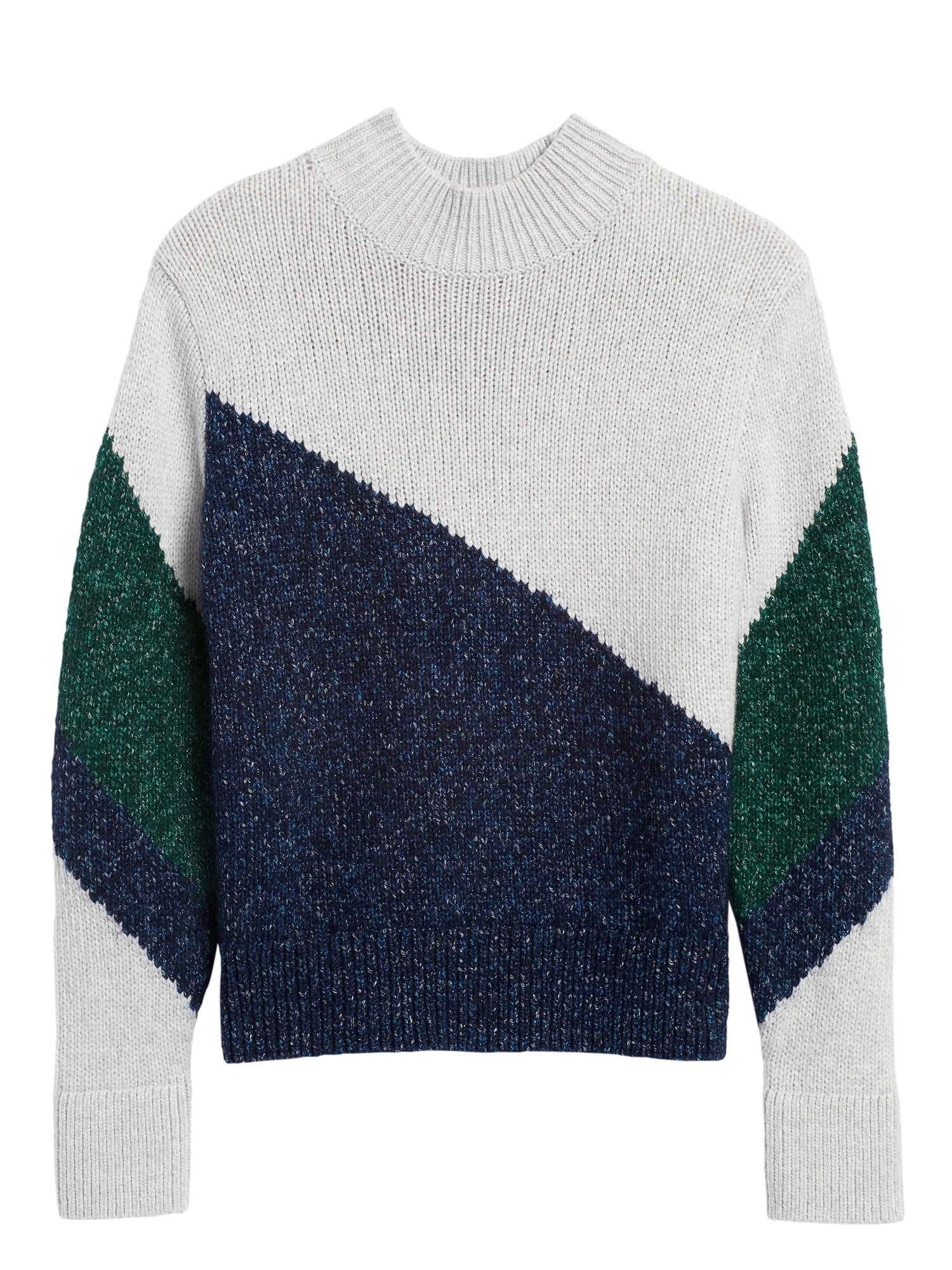 Petite Metallic Color-Block Cropped Sweater