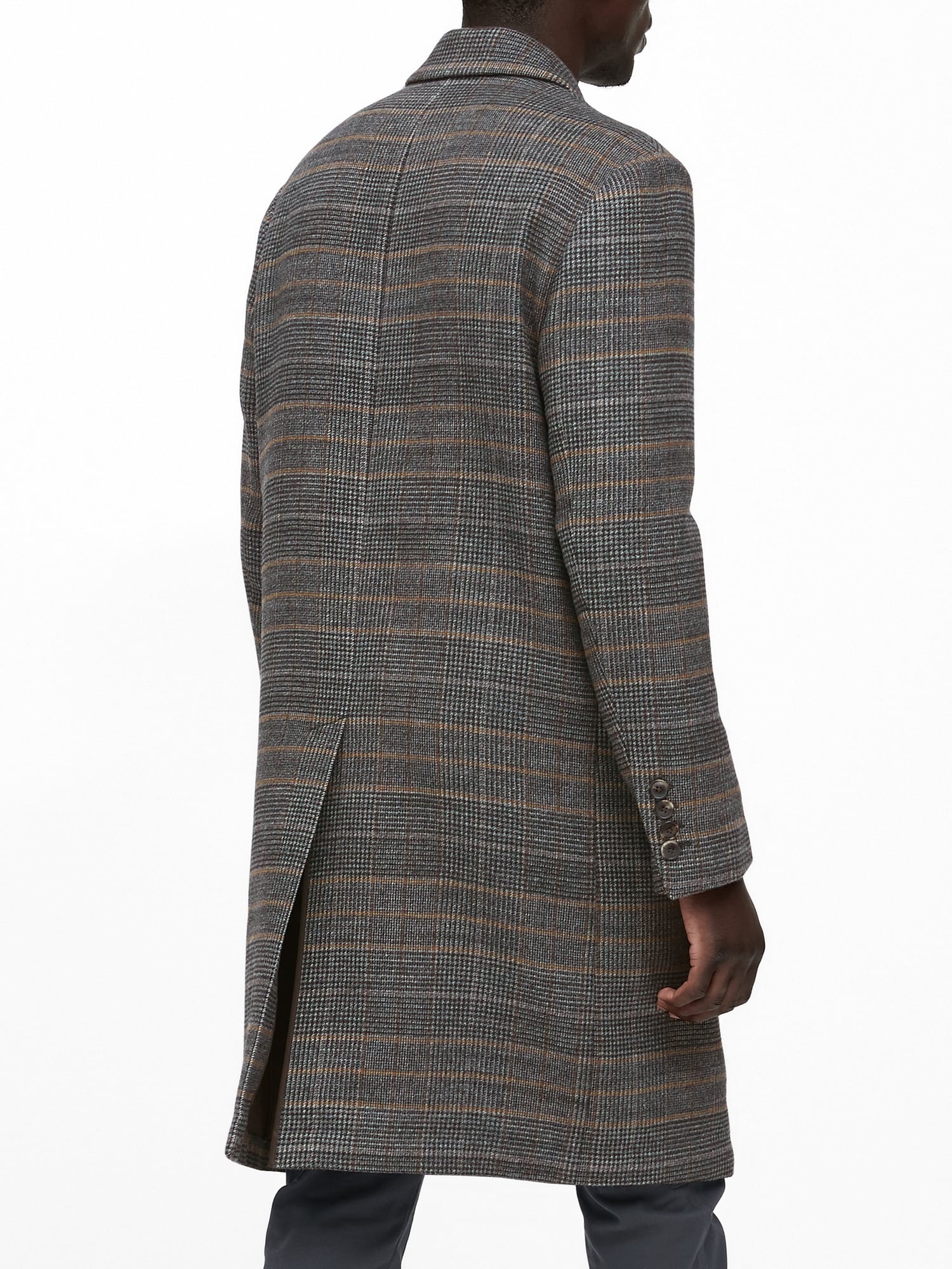 Plaid double breasted on sale coat