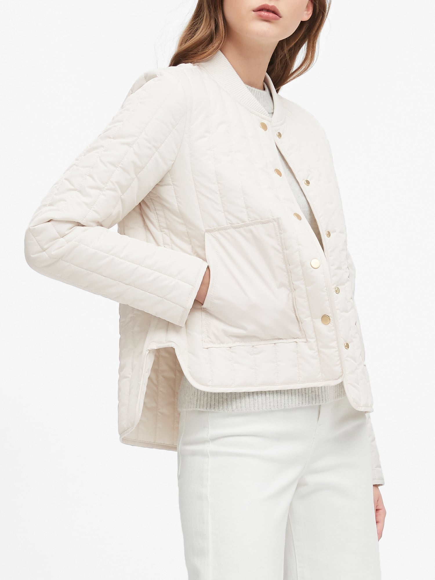 Petite on sale quilted jacket