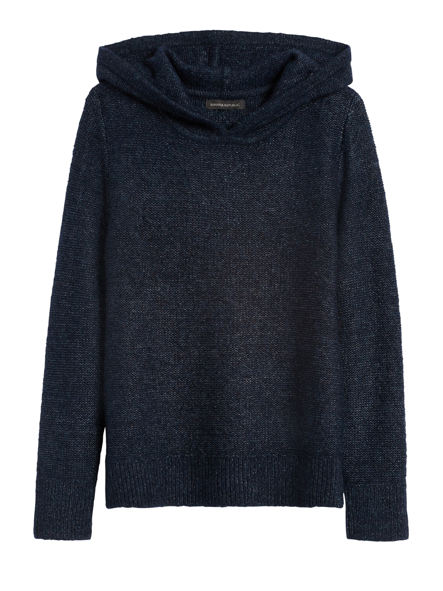 Merino-Blend Cropped Sweater Hoodie