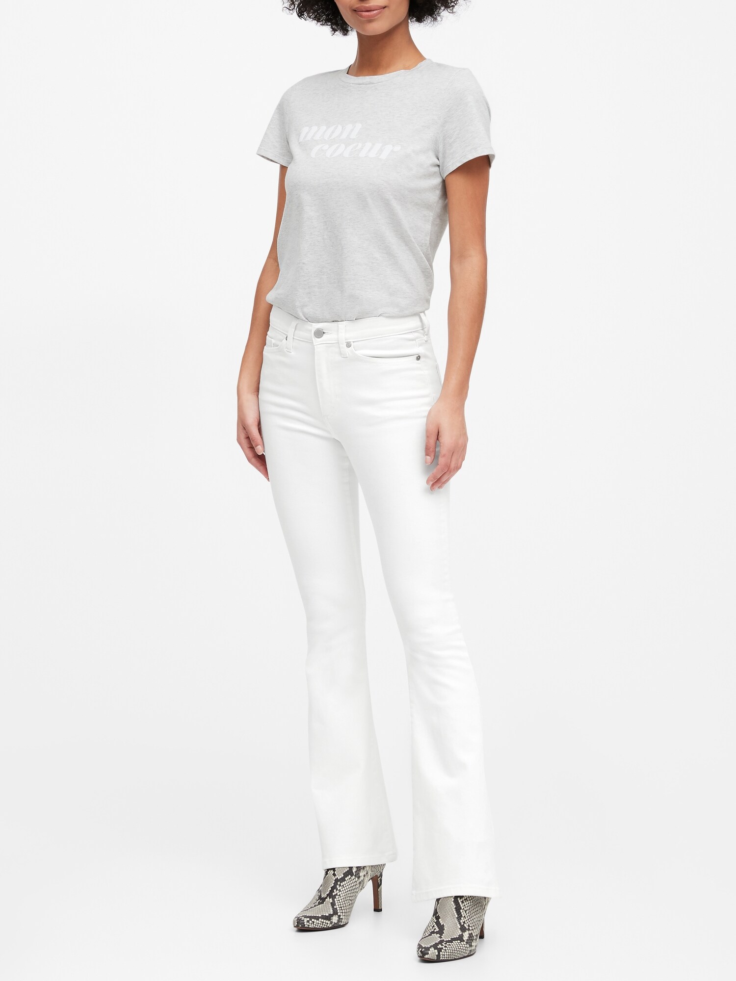 white flare jean