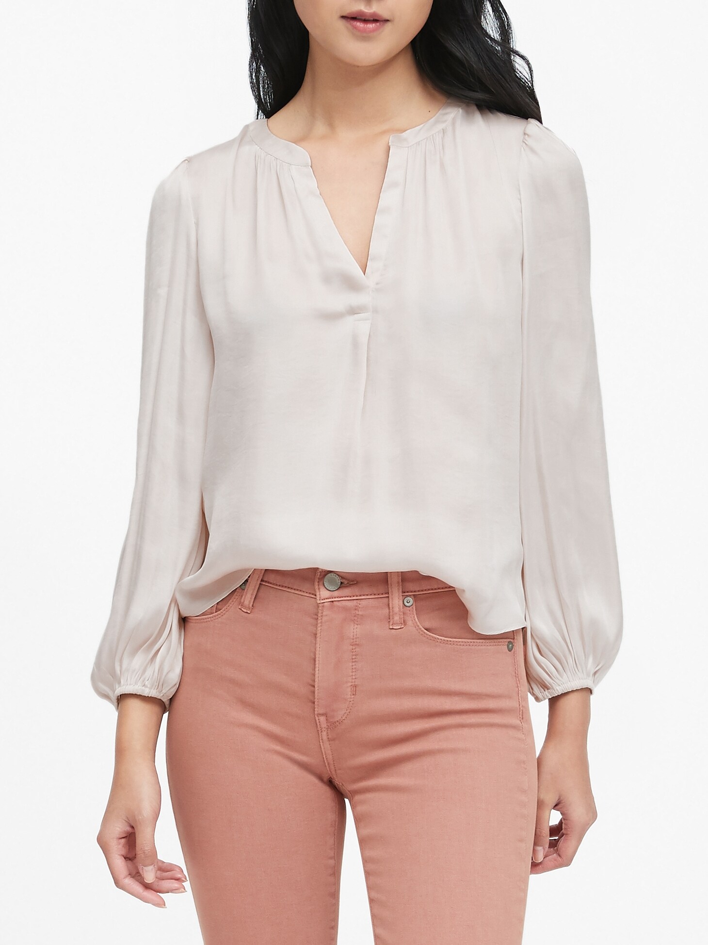 banana republic satin blouse