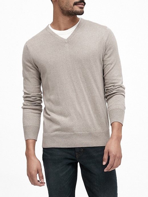 Cotton Cashmere V Neck Sweater in Mist – Weatherproof® Vintage