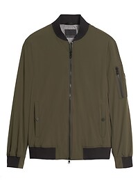 water resistant tech motion bomber jacket