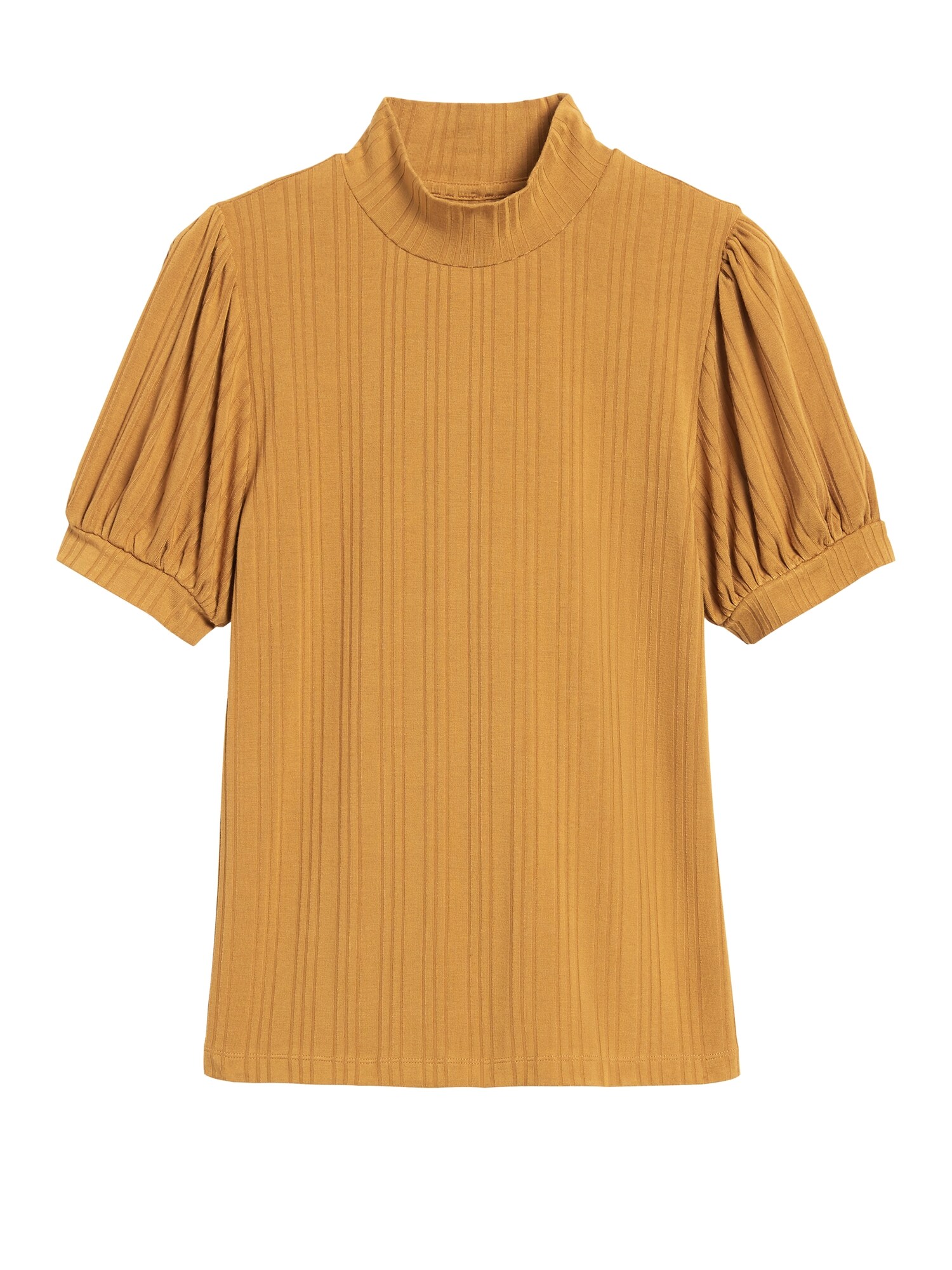 Petite Ribbed Puff-Sleeve T-Shirt