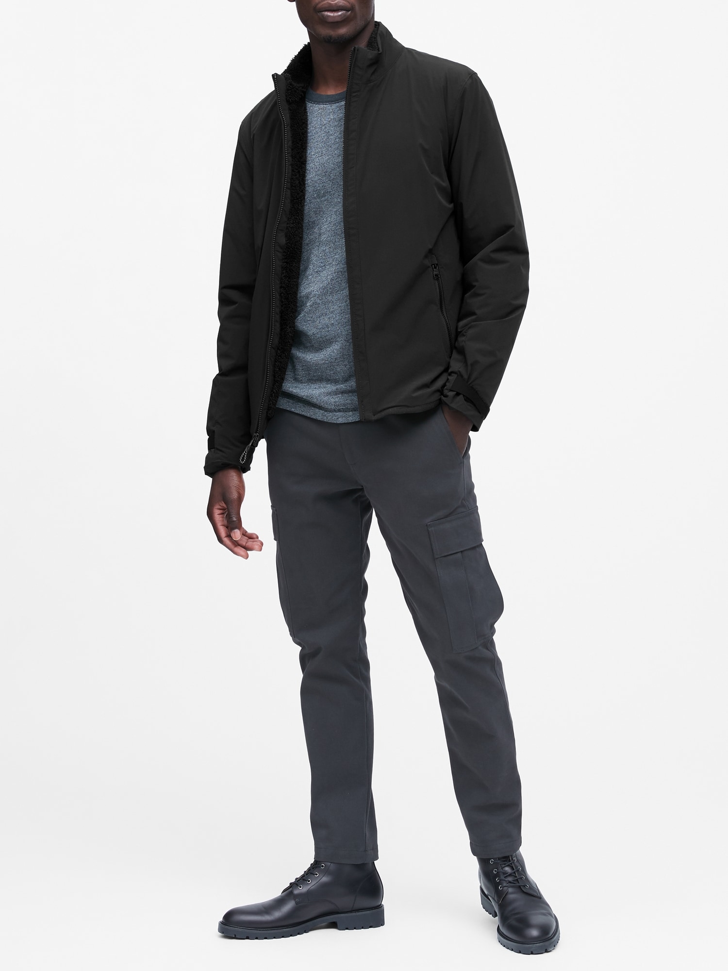 Banana Republic Motion Tech Bomber Jacket in shops Black (Tall)