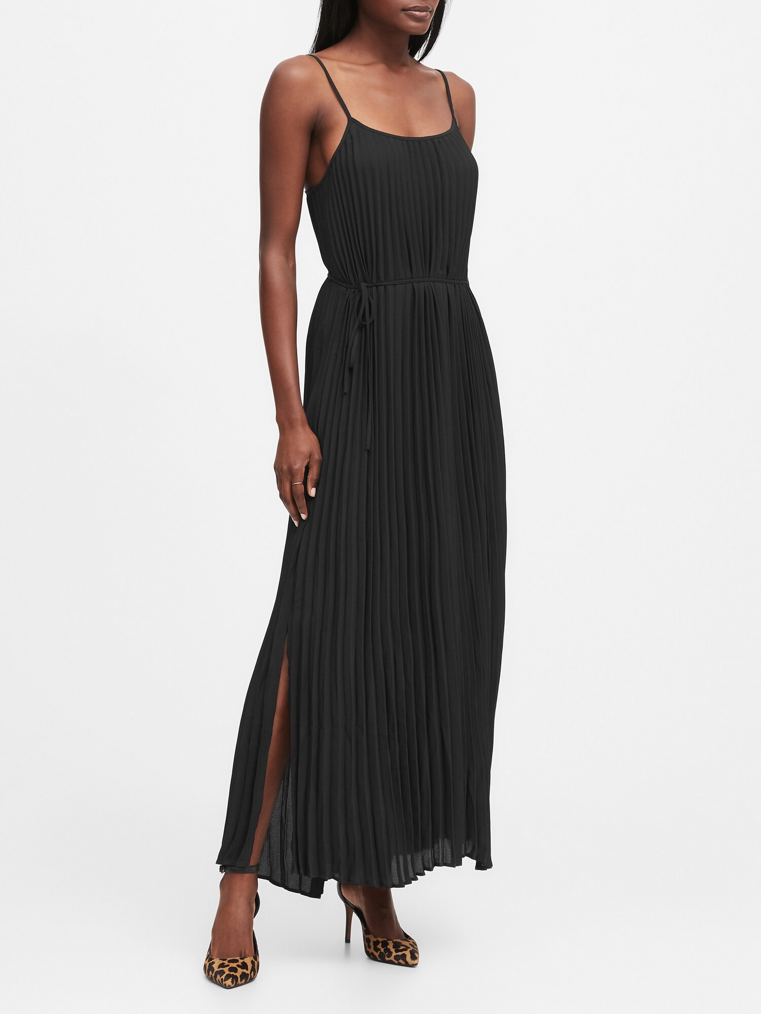 Petite pleated outlet maxi dress