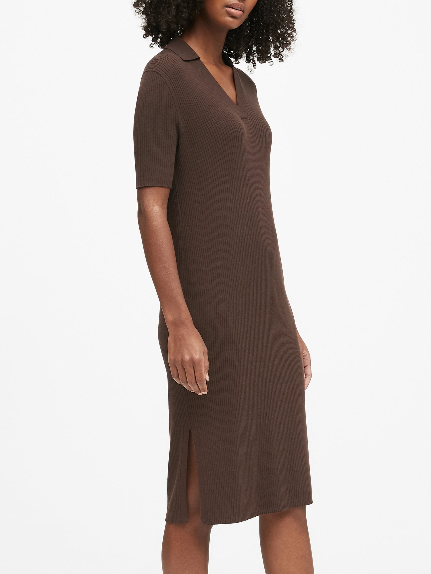 Petite Ribbed Polo Sweater Dress | Banana Republic Petite Ribbed Polo Sweater Dress | Banana Republic