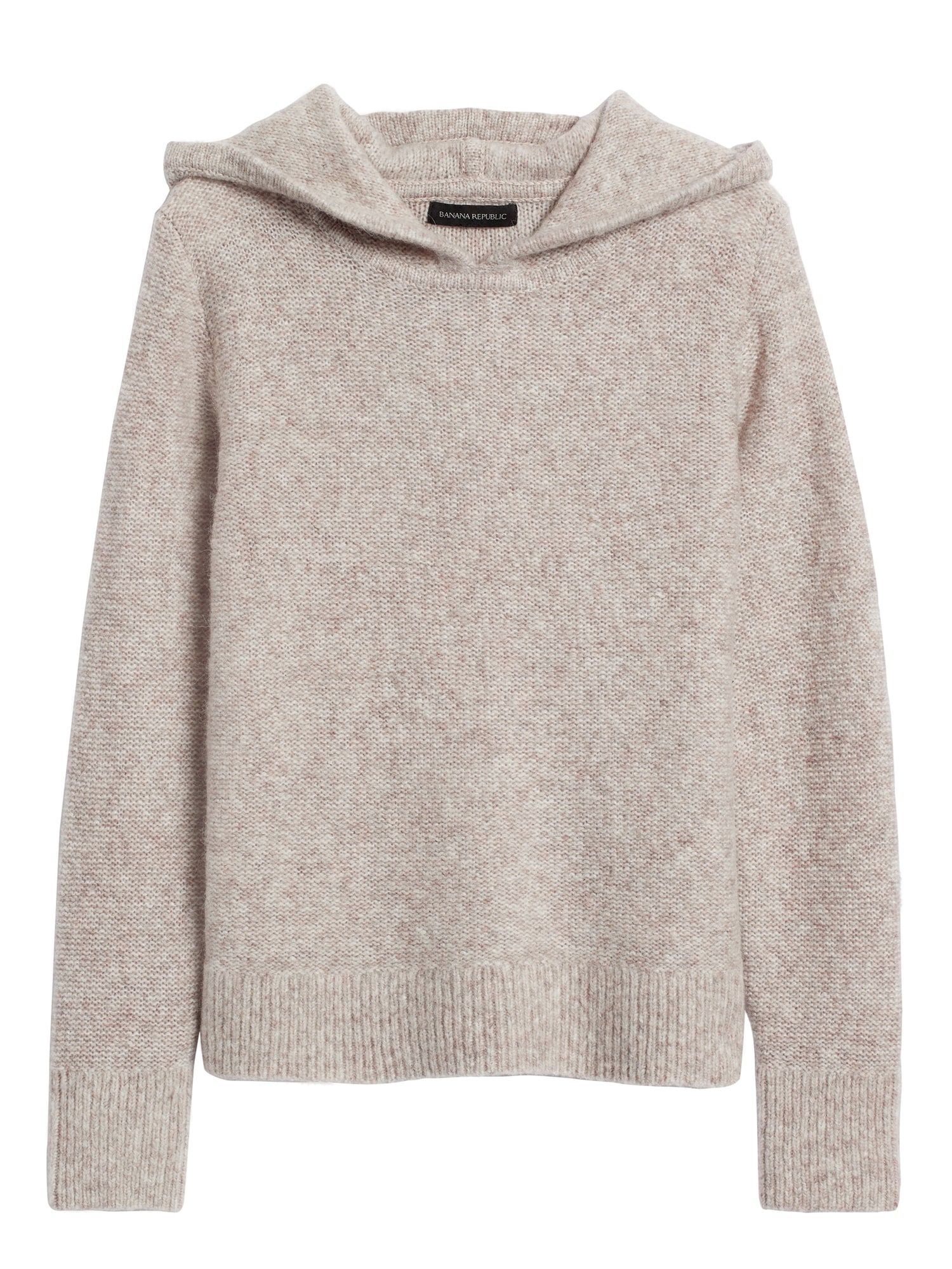 Petite Merino-Blend Cropped Sweater Hoodie