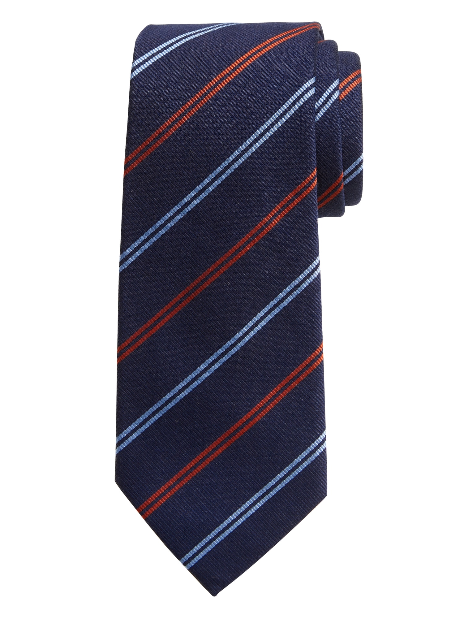 Stripe Silk-Cotton Nanotex® Tie | Banana Republic