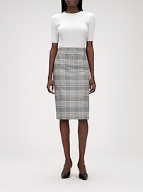 Knee length plaid top skirts