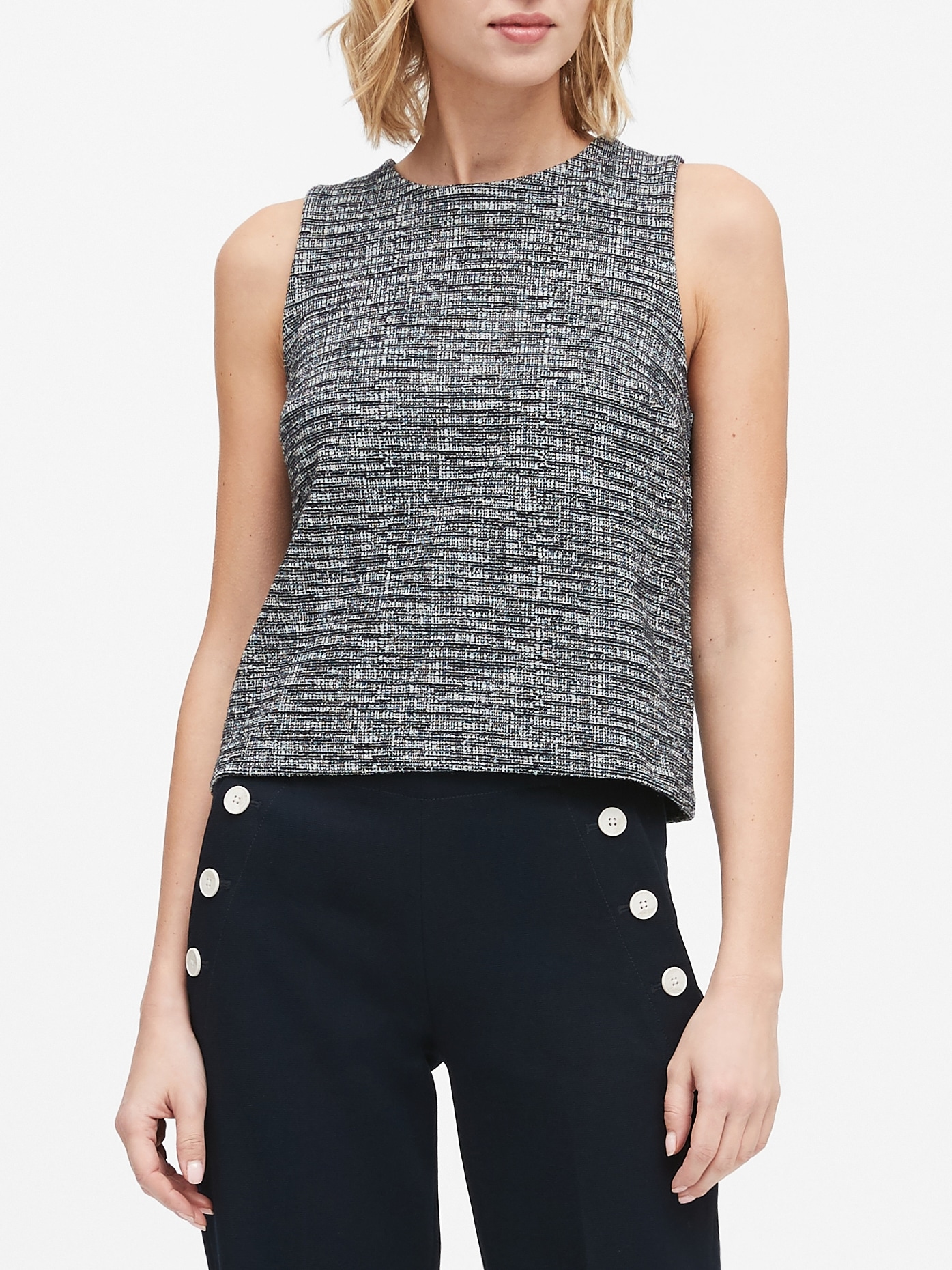 Tweed Cropped Shell