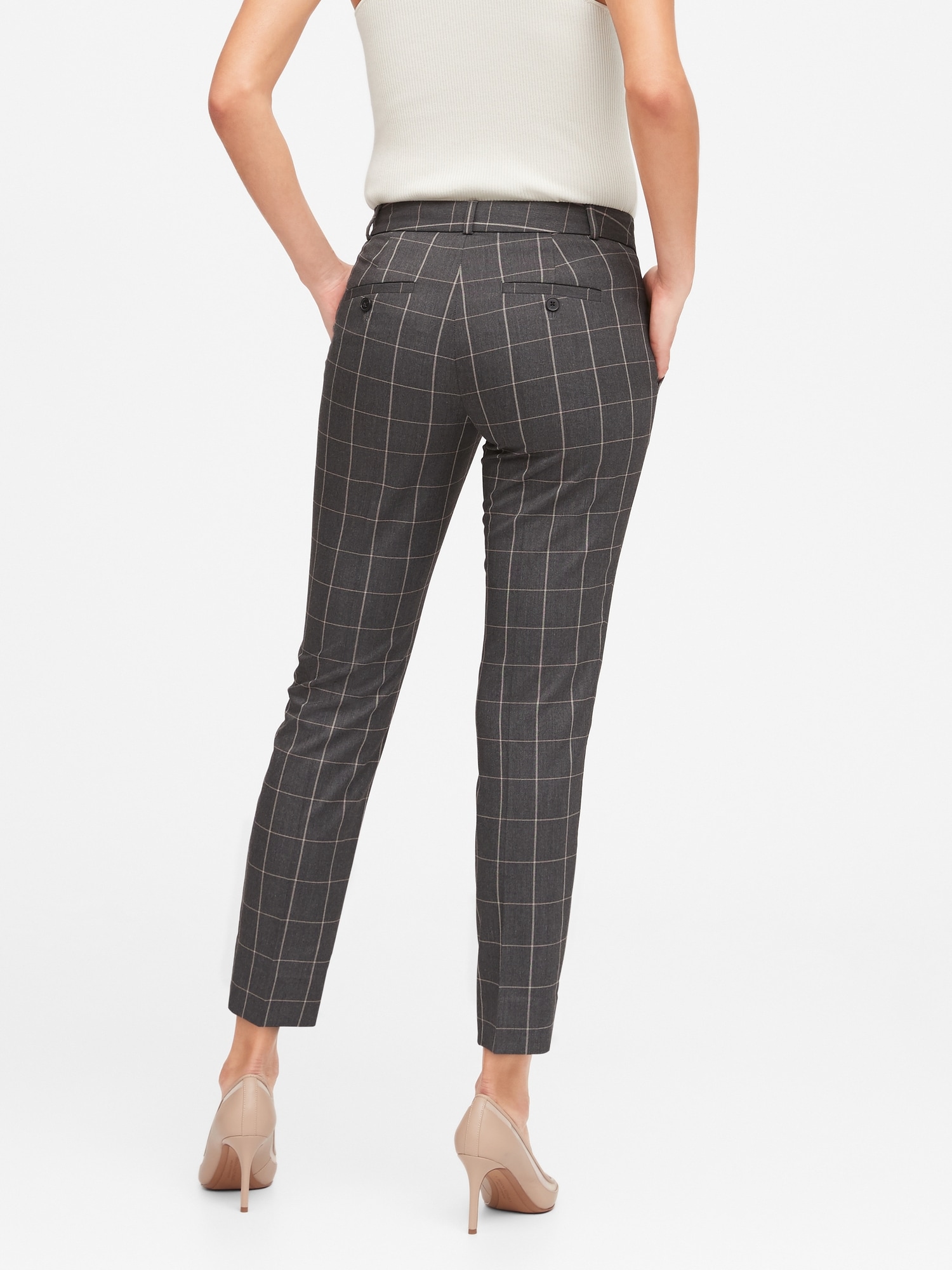 Glen plaid ankle on sale pants