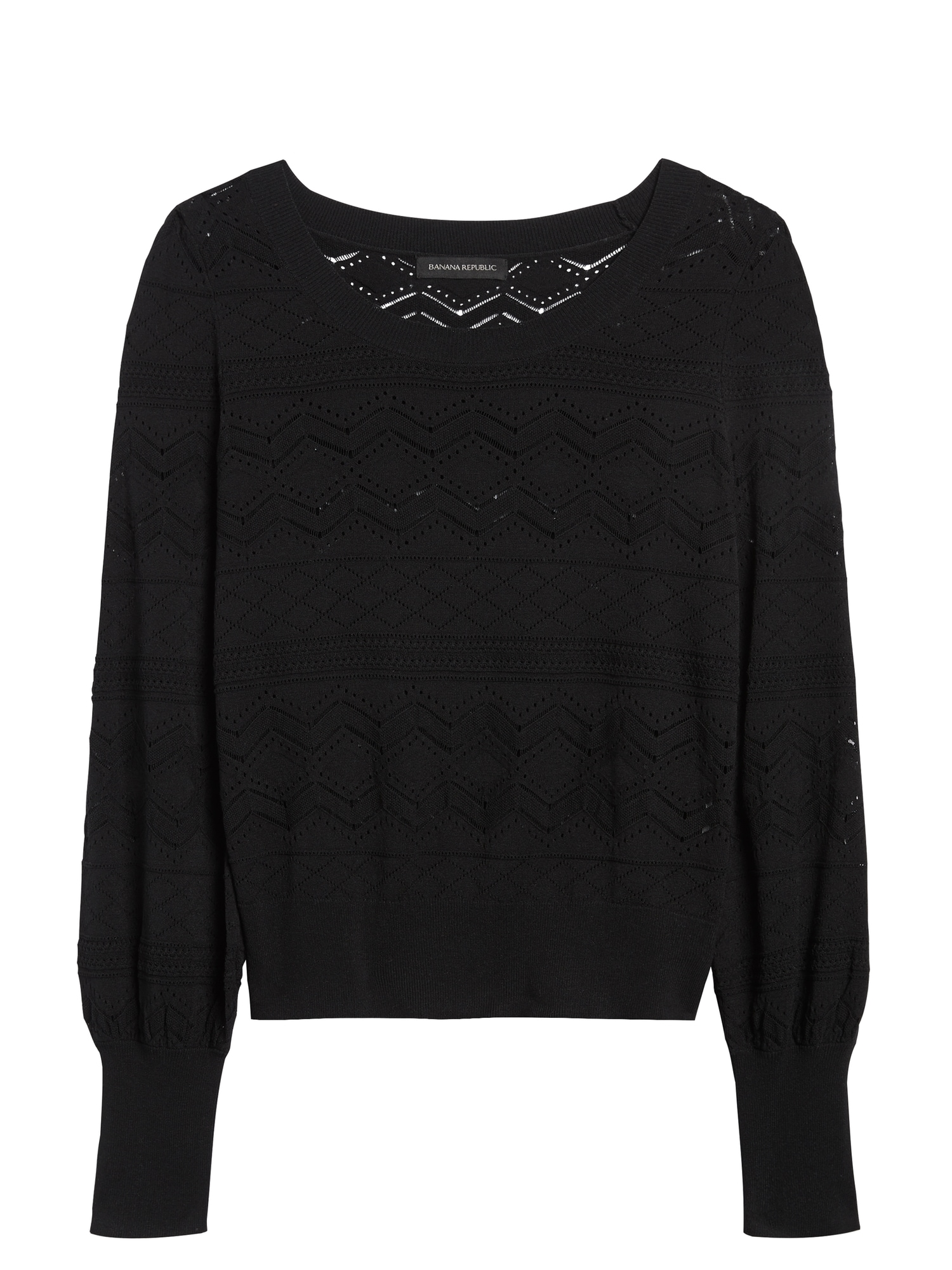 Petite Pointelle Cropped Sweater