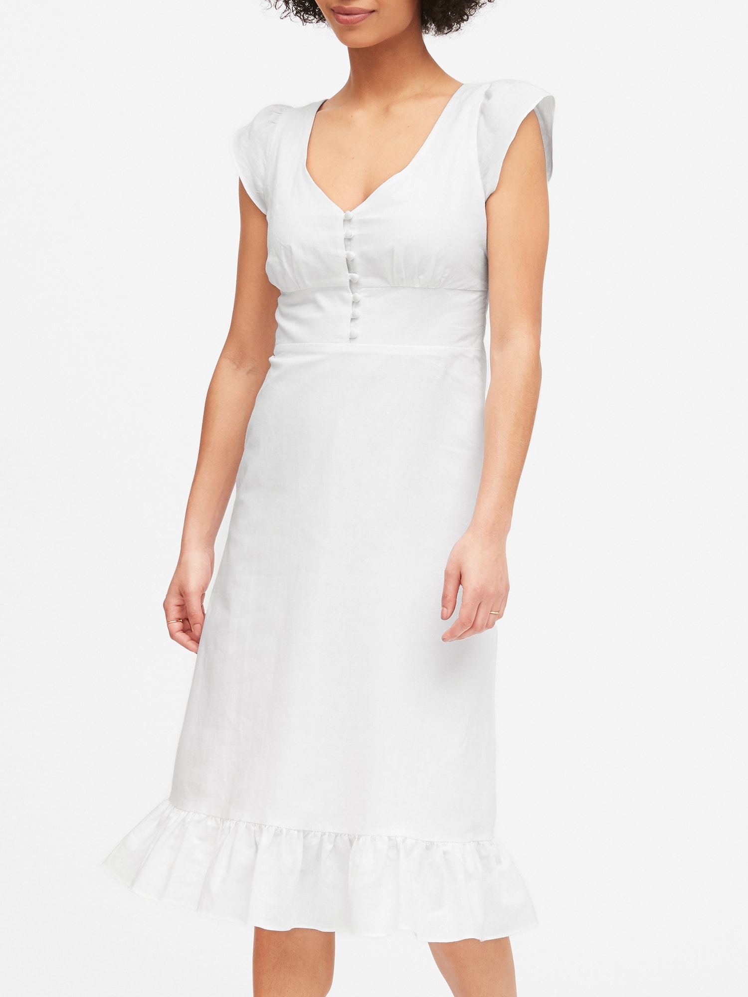 petite white midi dress