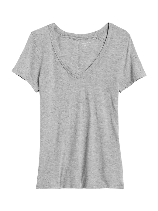 Image number 1 showing, Slub Cotton-Modal V-Neck T-Shirt