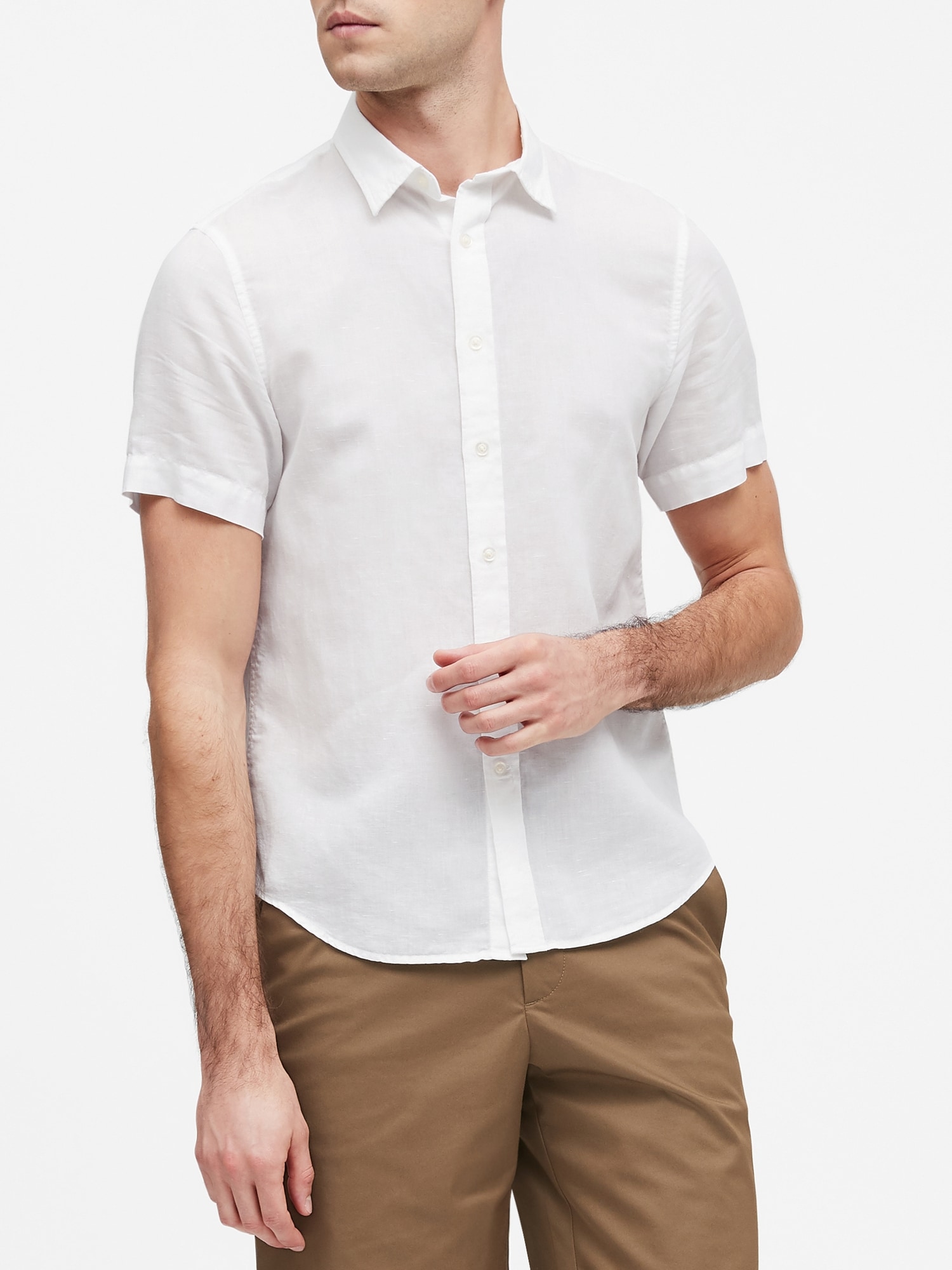 Slim-Fit Linen-Cotton Shirt