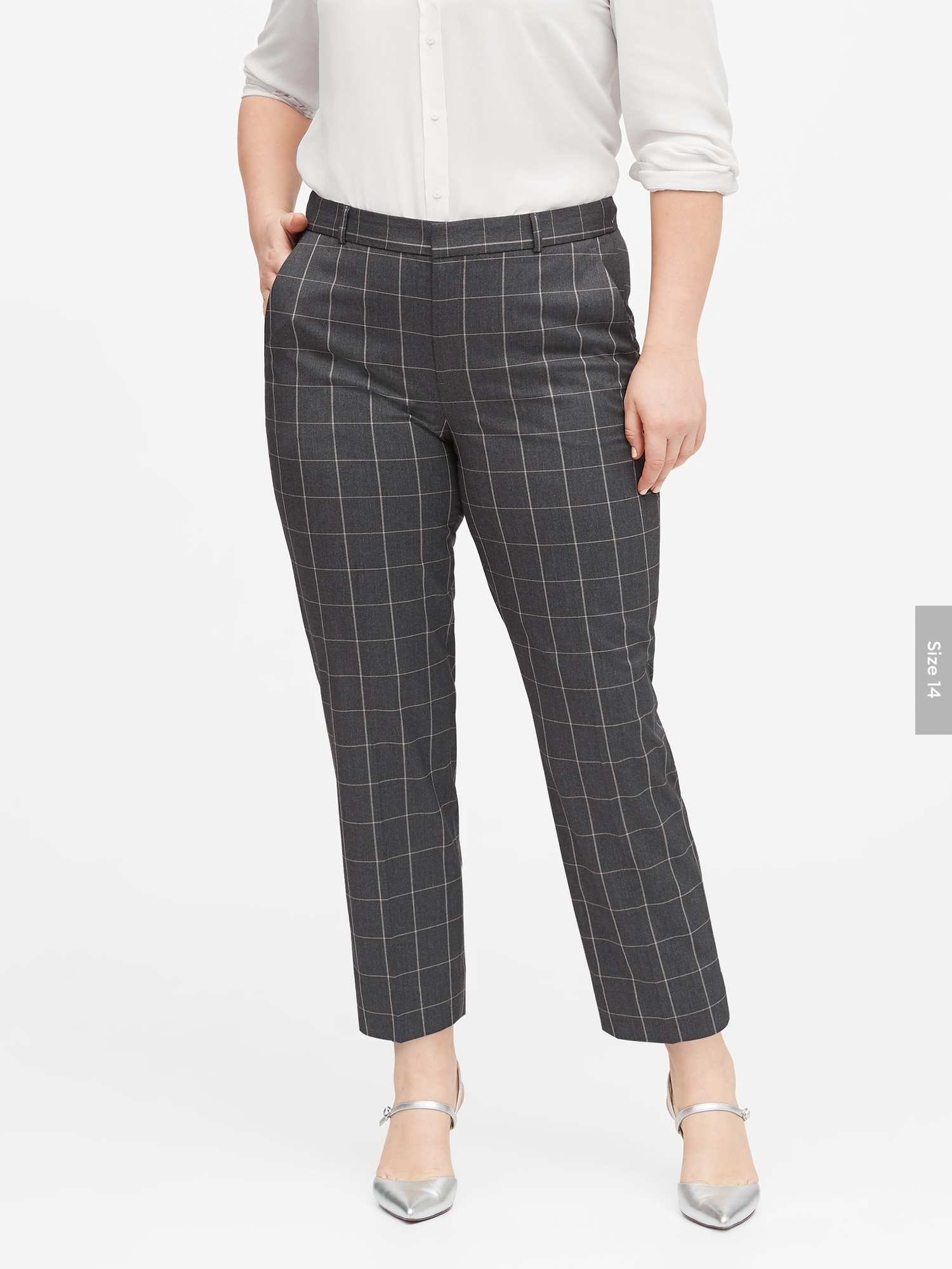 Avery Straight-Fit Plaid Ankle Pant