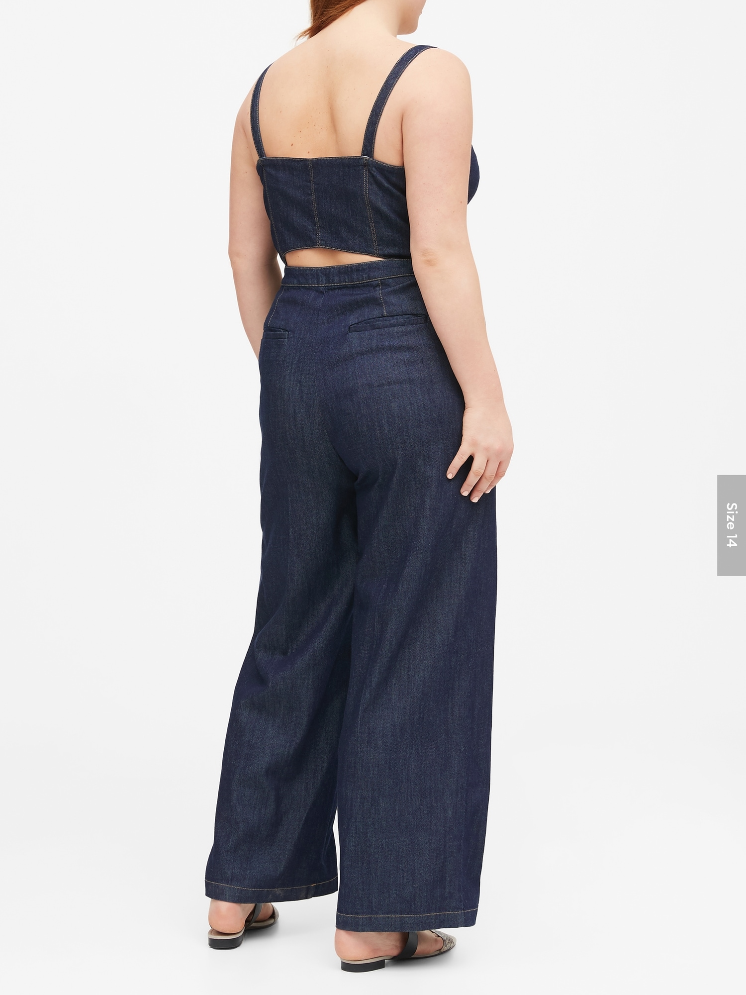 banana republic denim jumpsuit