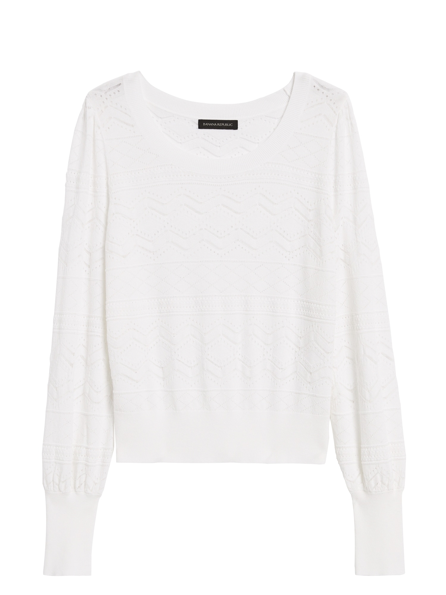 Pointelle Cropped Sweater