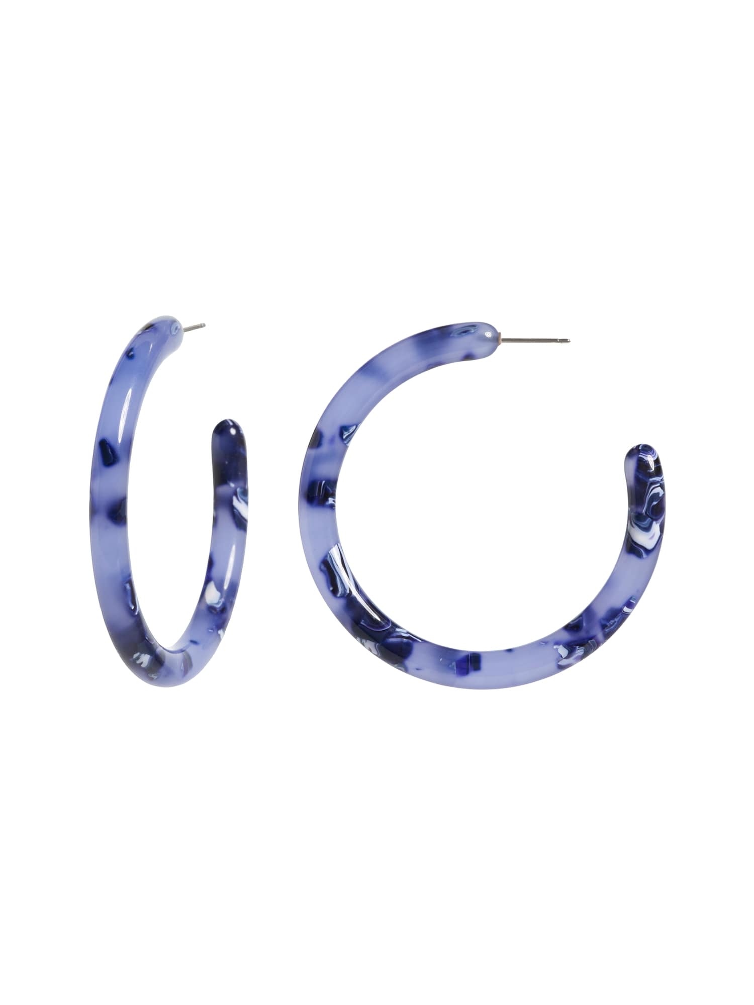Blue Resin Hoop Earrings