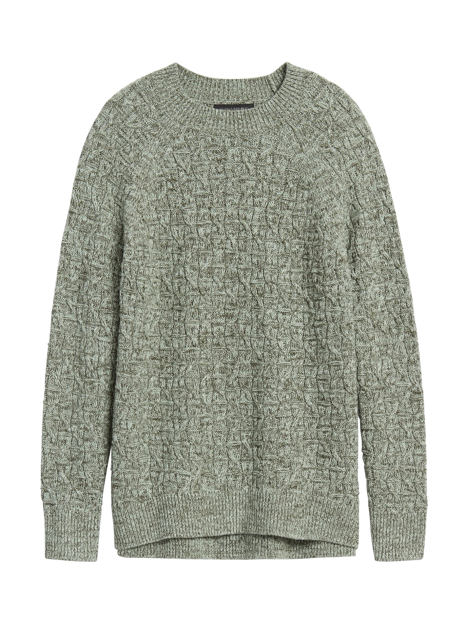 Petite Marled Cable-Knit Sweater