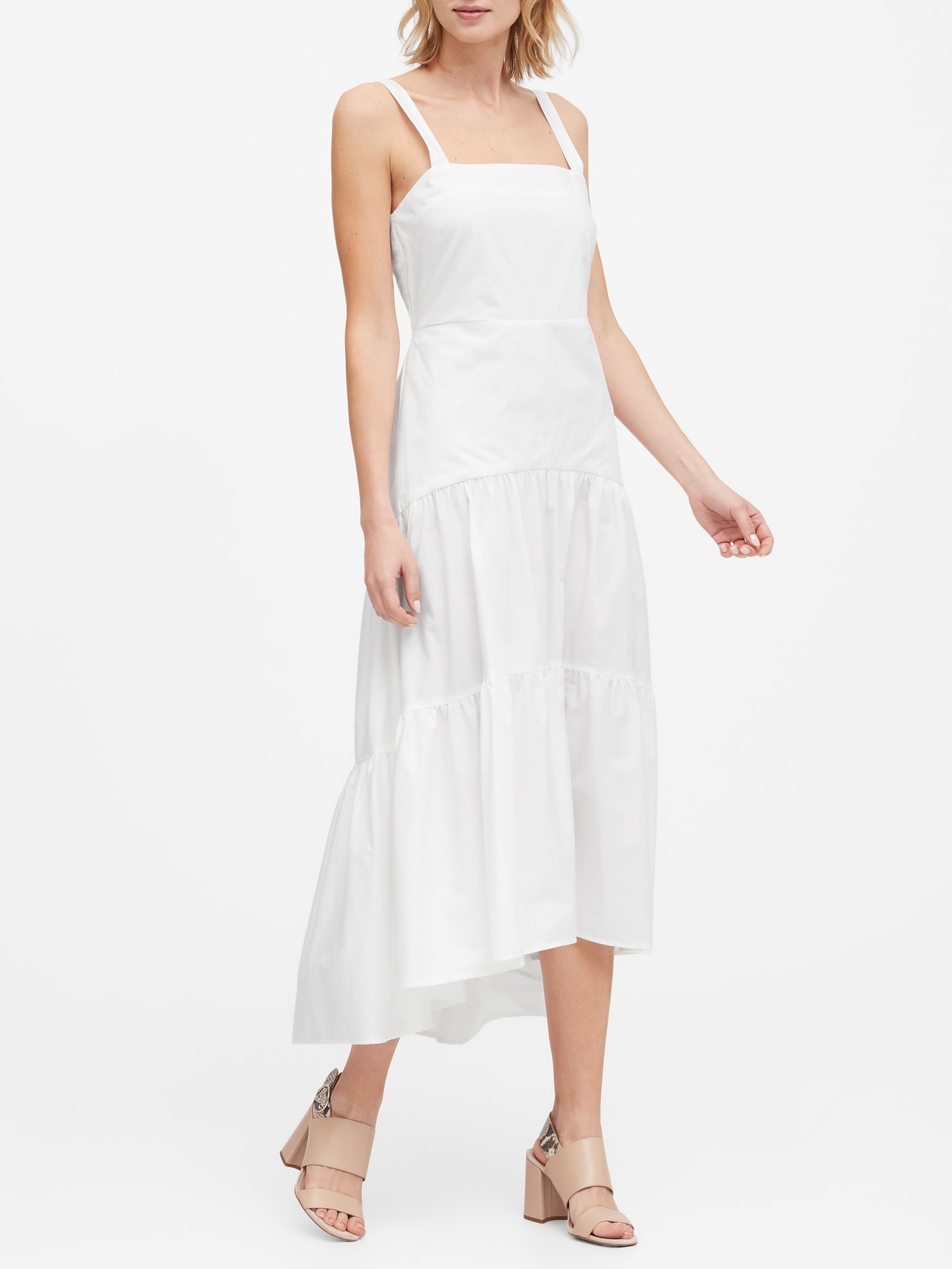 white maxi dress fitted