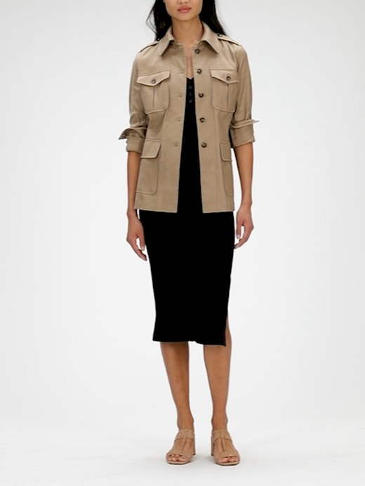 Petite Linen-Cotton Safari Jacket