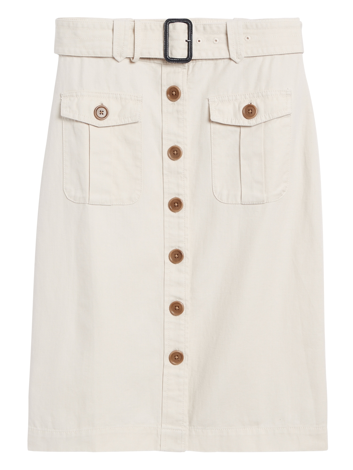 Petite Heritage Cotton-Linen Safari Skirt