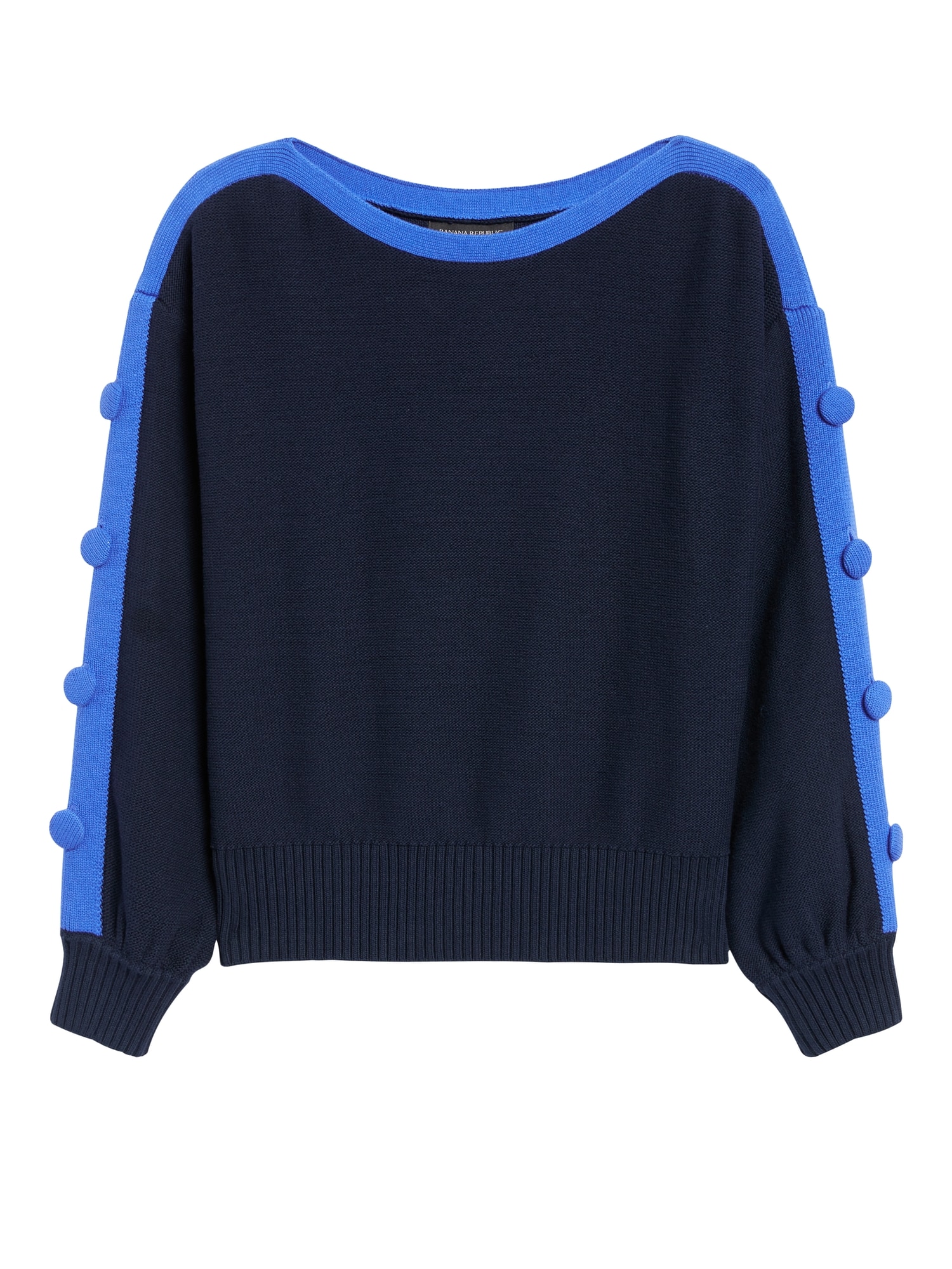 Petite Button-Sleeve Cropped Sweater