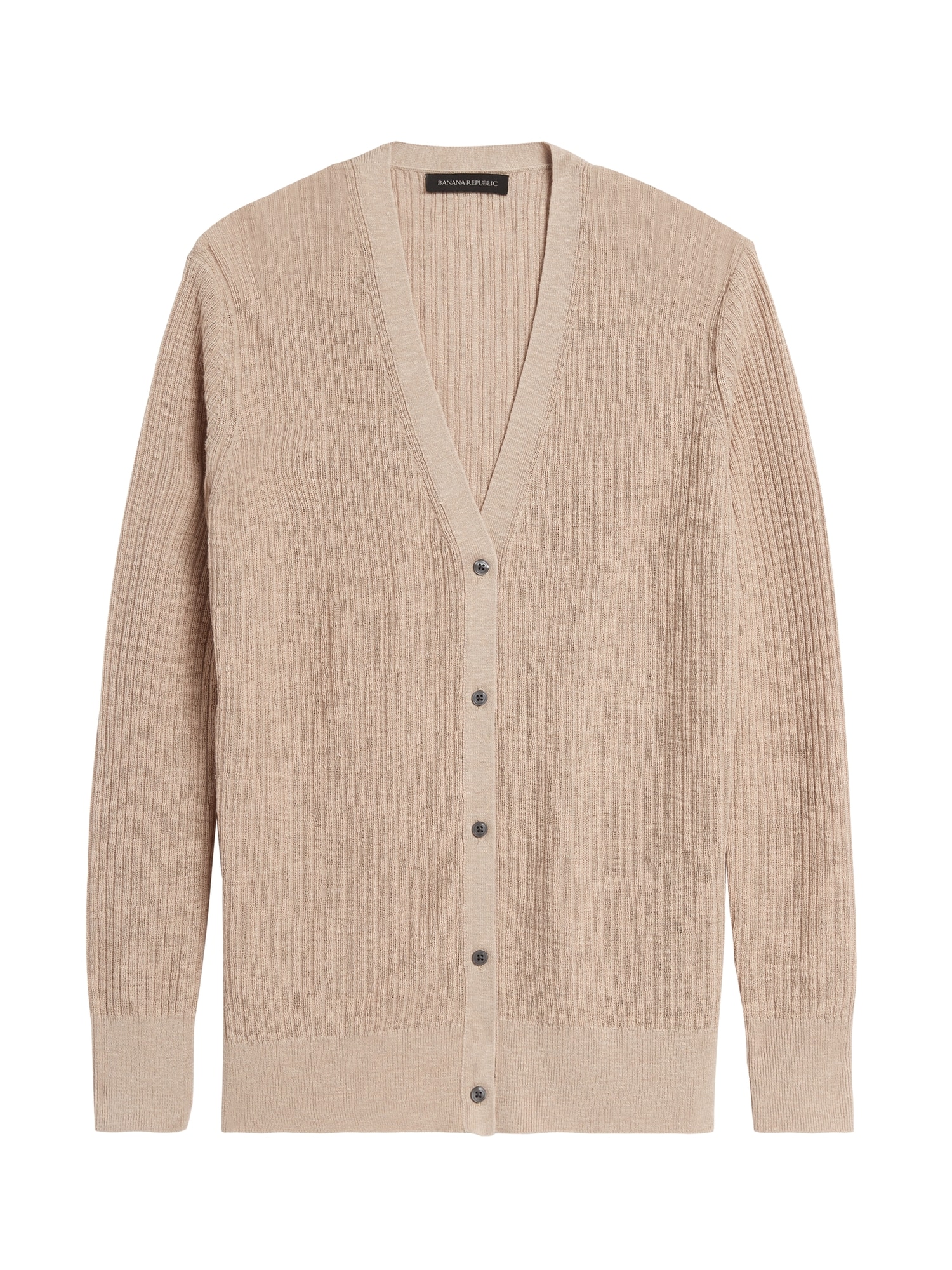 Linen-Blend Long Cardigan Sweater