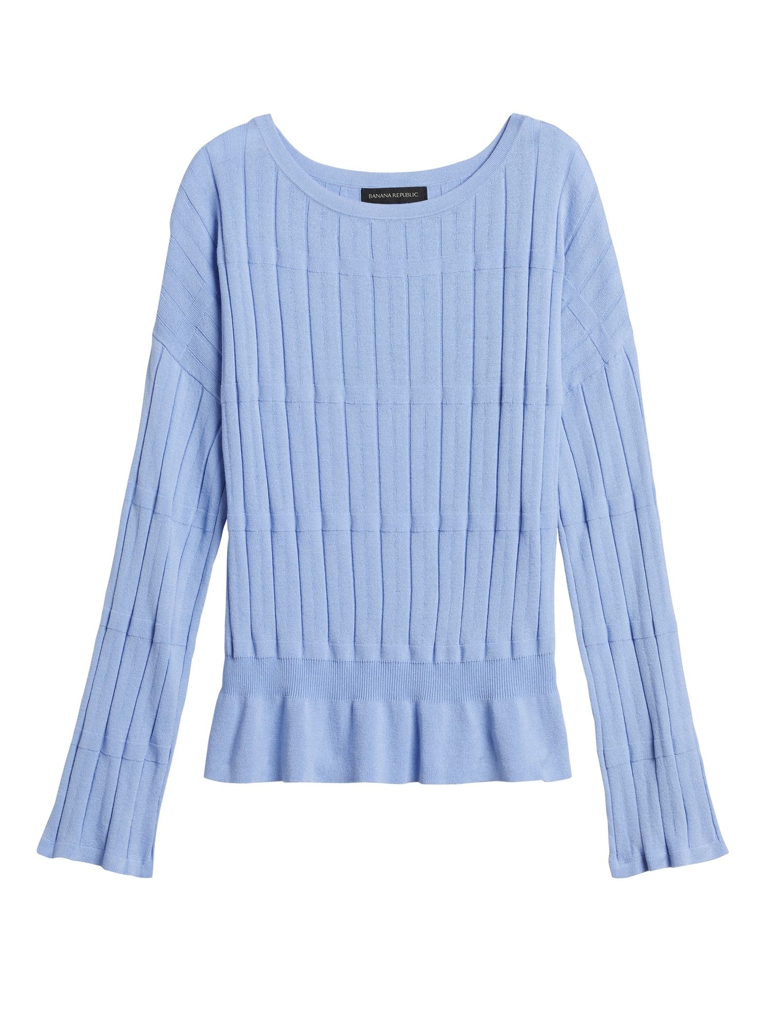 blue bell sleeve sweater