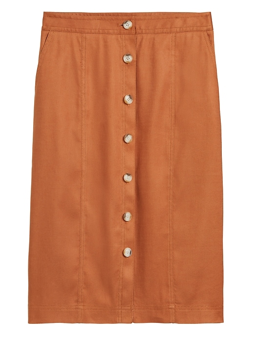 Linen-Cotton Pencil Skirt
