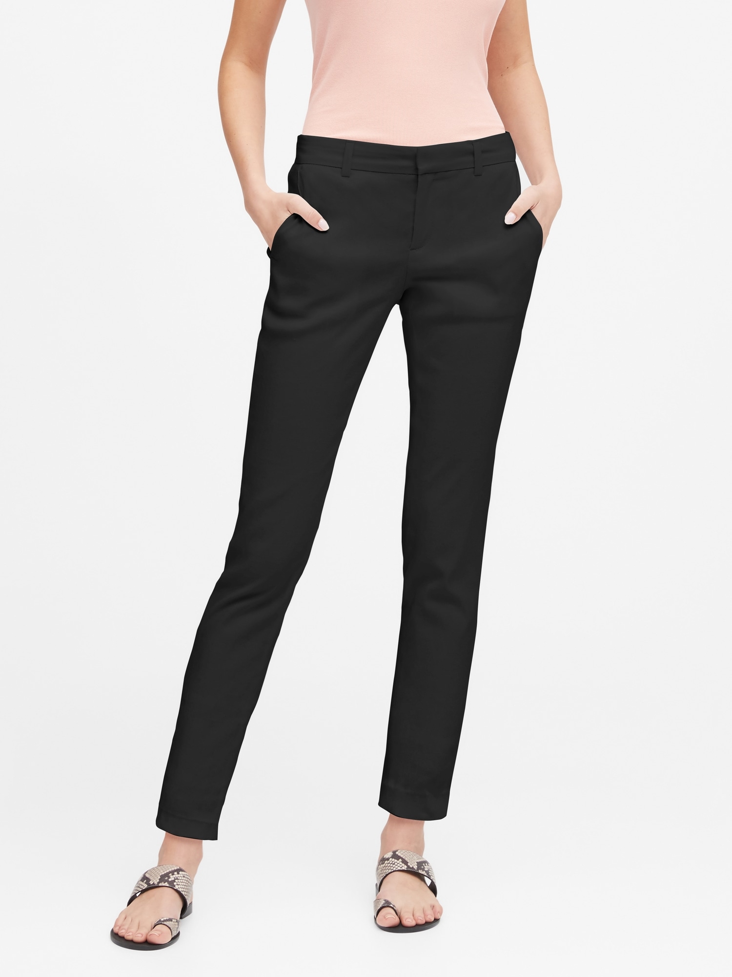 Petite Avery Straight-Fit Linen-Cotton Pant