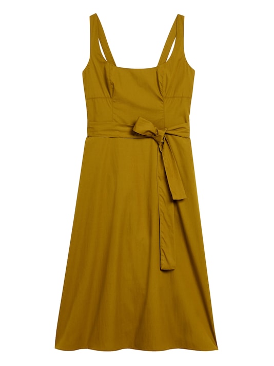 Poplin Square-Neck Dress