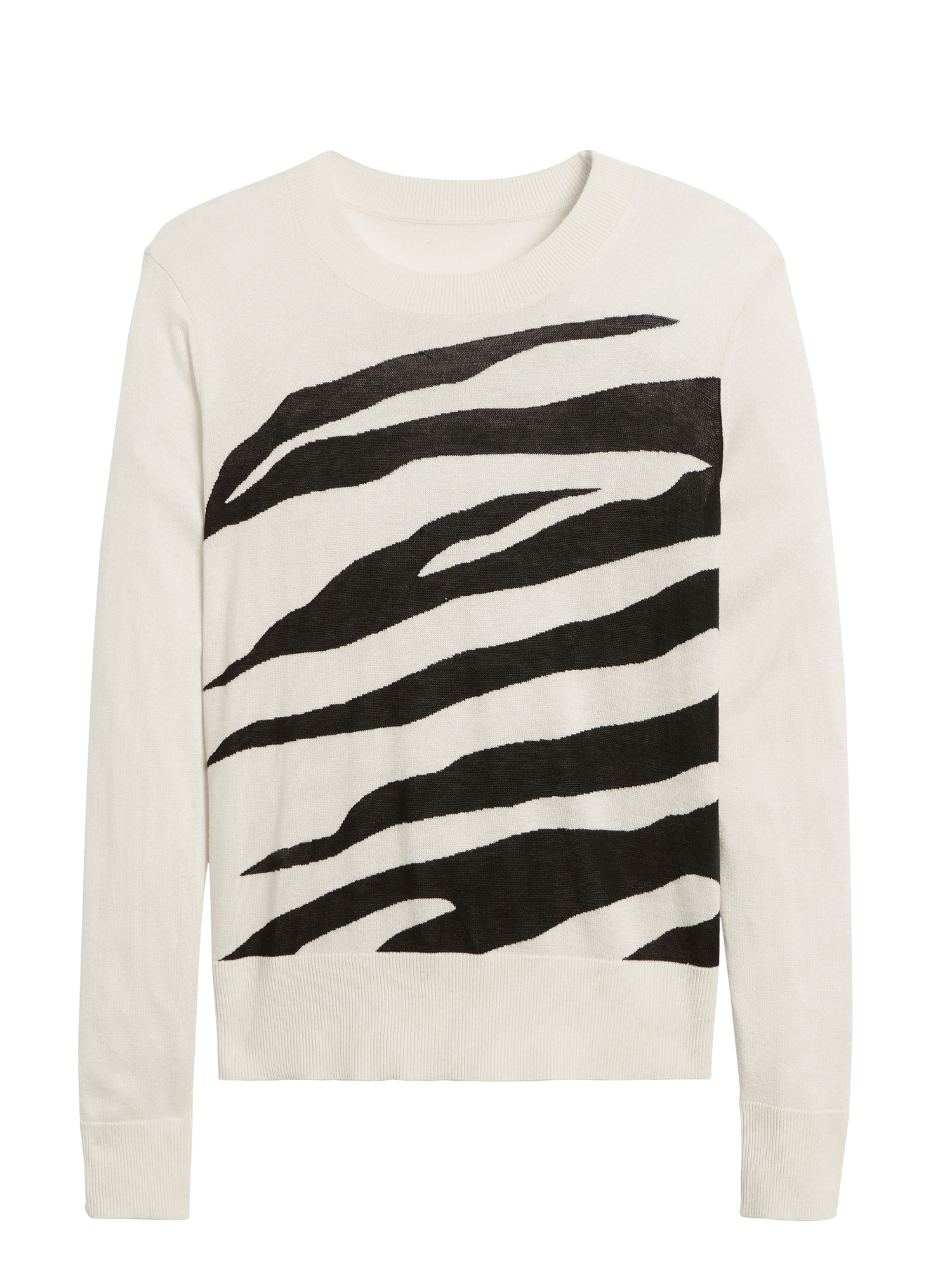 Silk Cashmere Relaxed Zebra Sweater